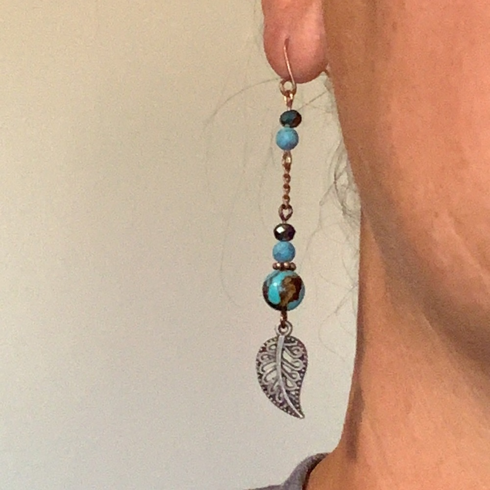 2085 Bronze/turquoise earrings